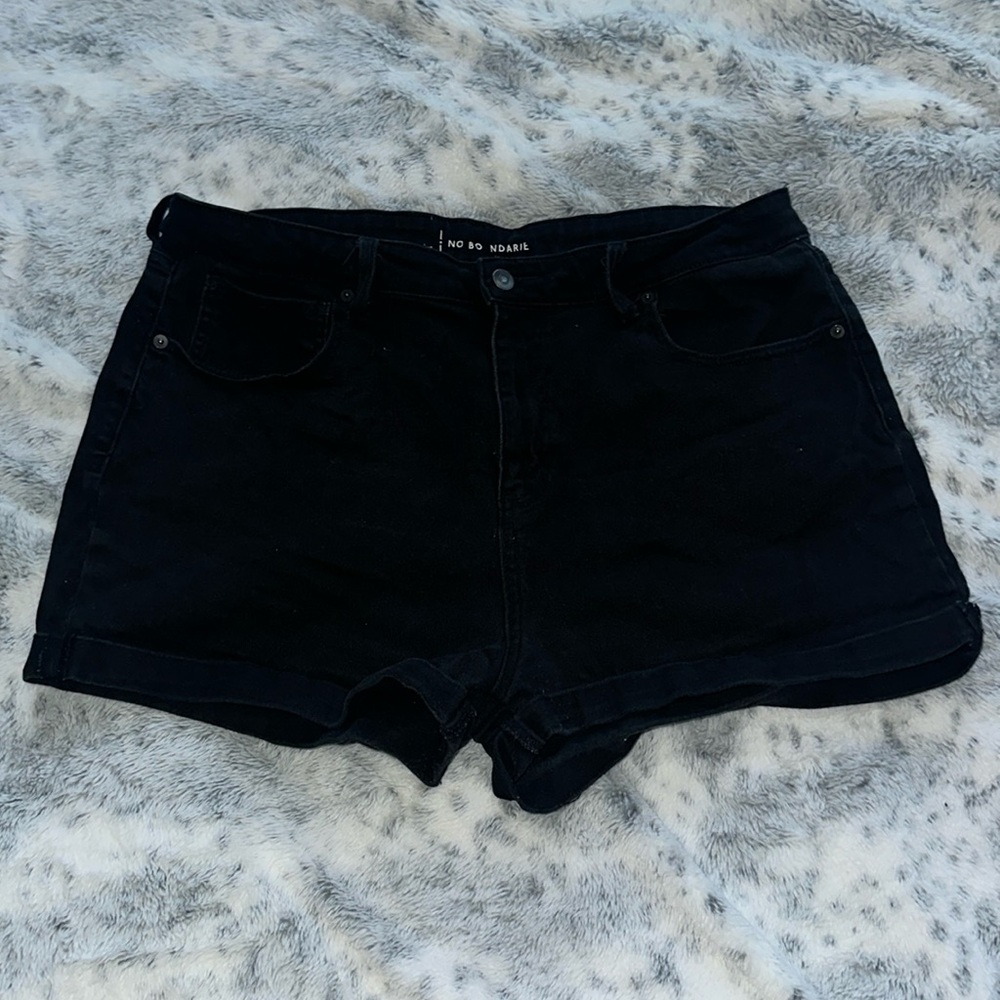 High waisted black shorts